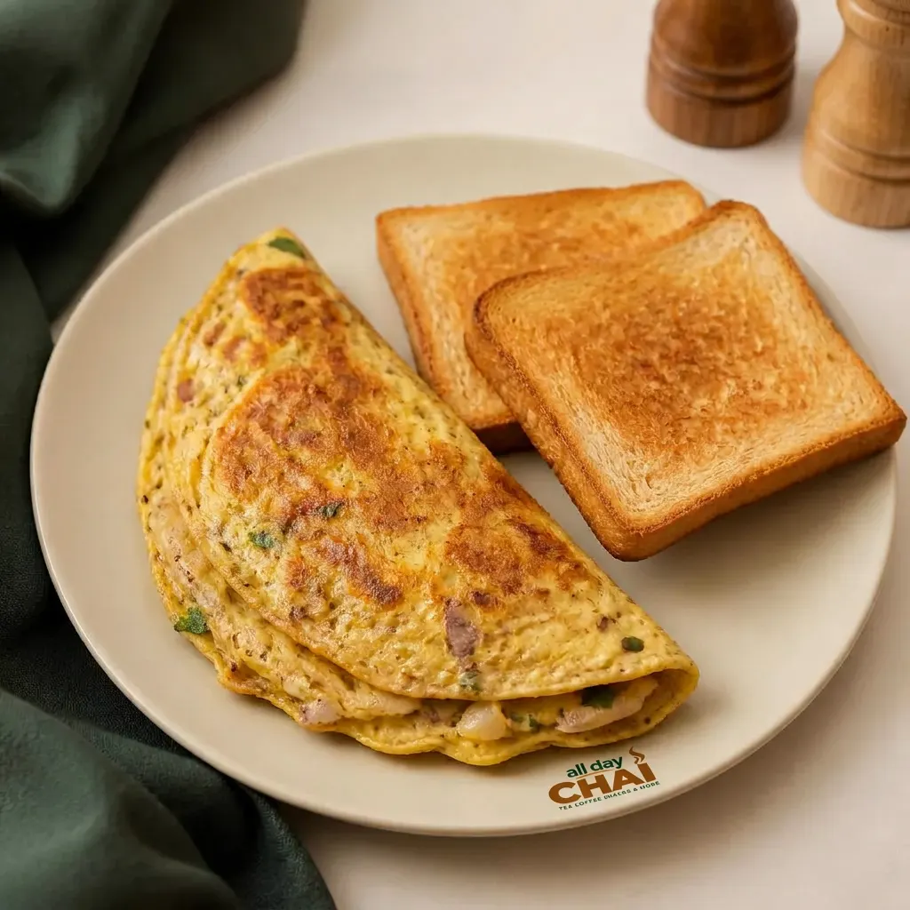 ALL DAY CHAI Double Egg and Bread Omelet